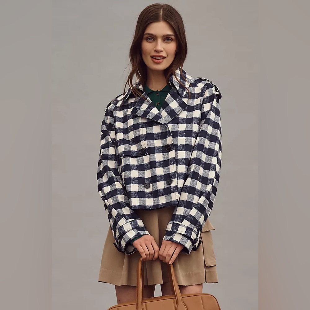 New Without Tags• Anthropology • Maeve Crop Trench Coat (xs) - Picture 3 of 7